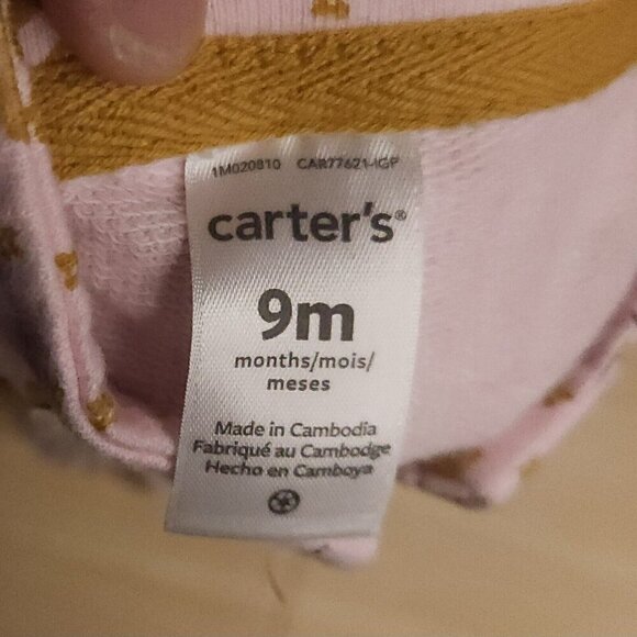 Carter's Infant Girls Pink Floral Sweatshirt Vest 9 Months - Picture 4 of 6
